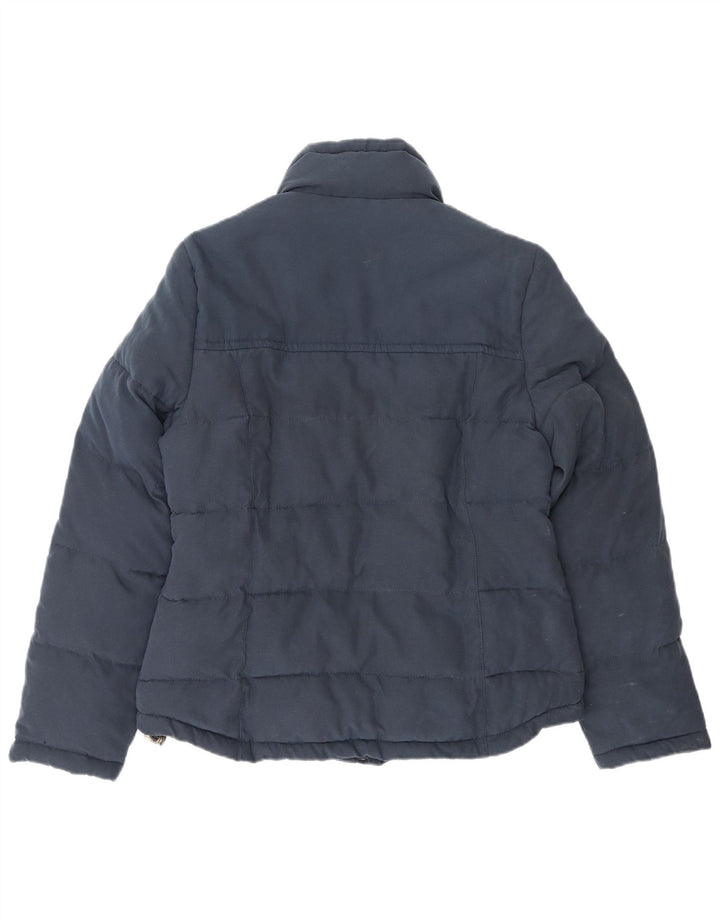 Jaqueta acolchoada feminina Joules UK 12 poliéster azul marinho médio