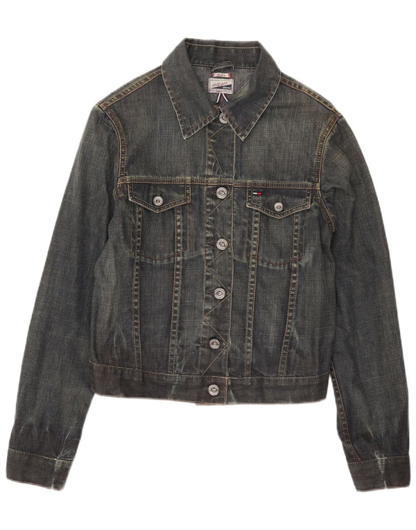 Jaqueta jeans feminina Tommy Hilfiger UK 12 algodão azul médio