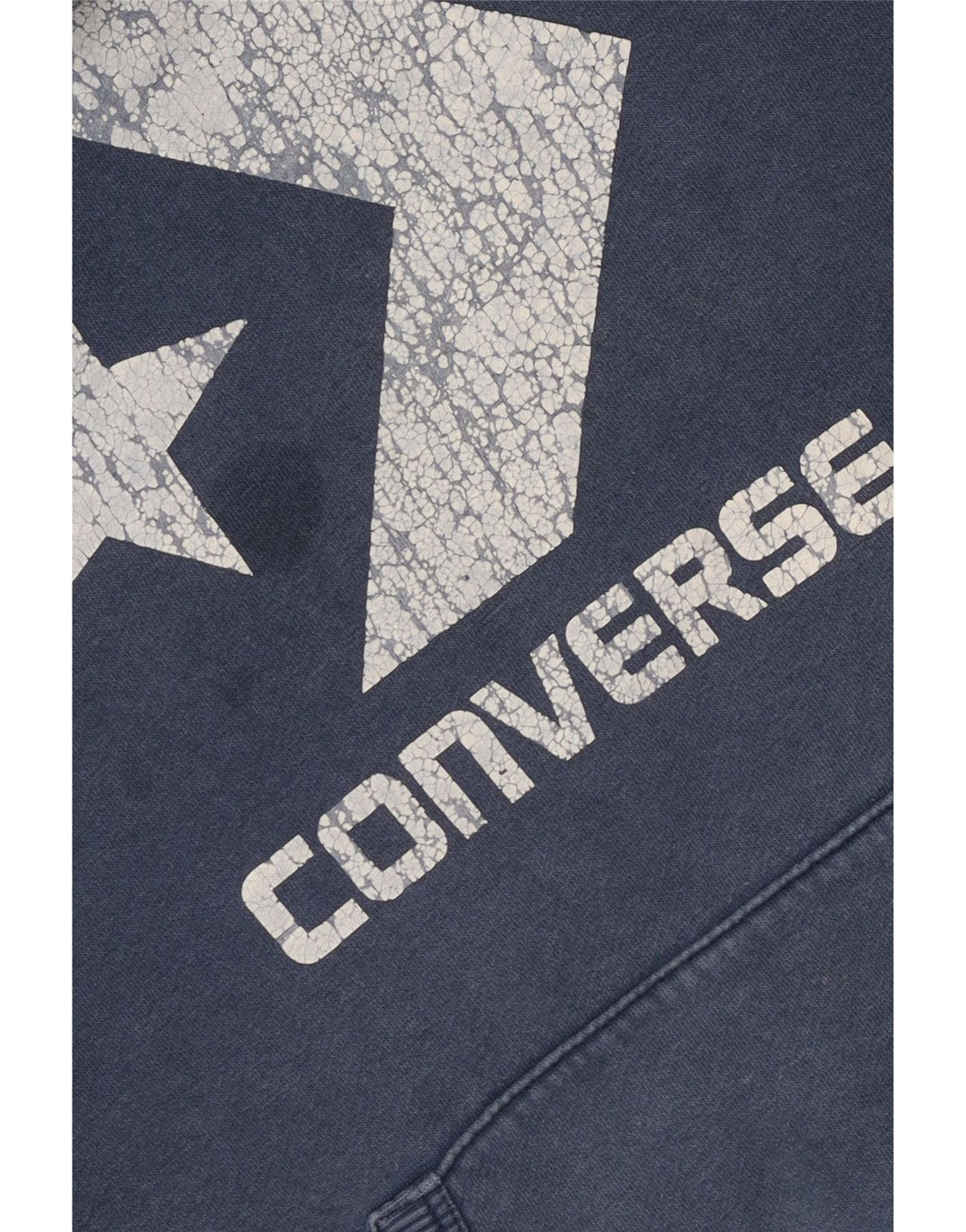 Suéter com capuz gráfico masculino CONVERSE pequeno azul algodão