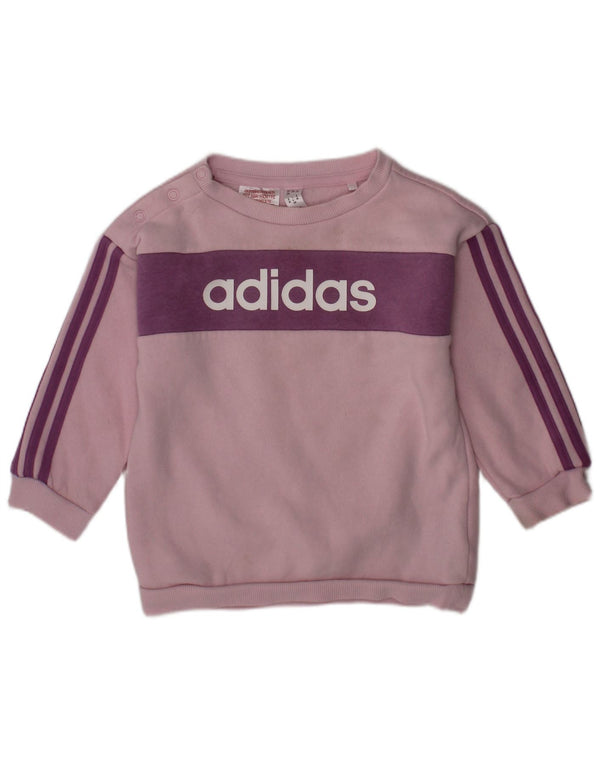Suéter gráfico ADIDAS para meninas de 9 a 12 meses rosa colorblock