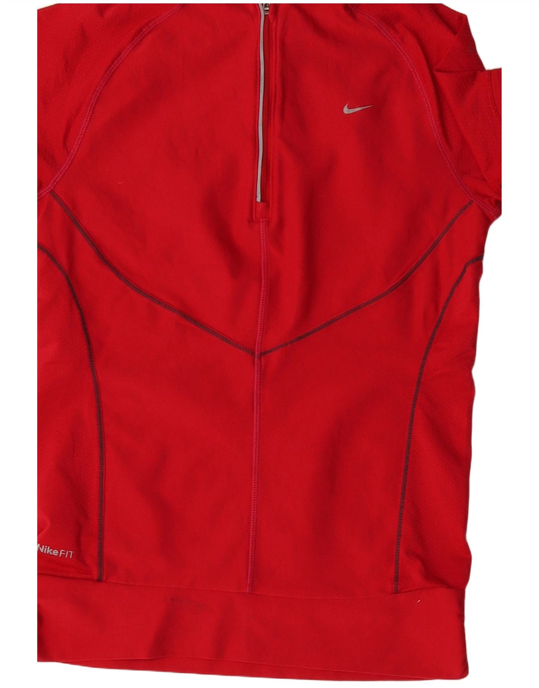 Nike Womens Fit Dry Manga Curta Pulôver Treino Top Reino Unido 4/6 Pequeno Vermelho