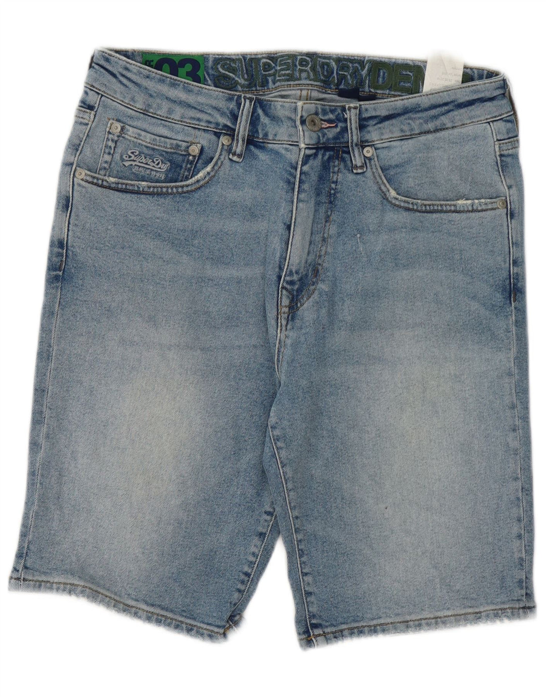 Shorts jeans masculino Superdry W32 algodão azul médio