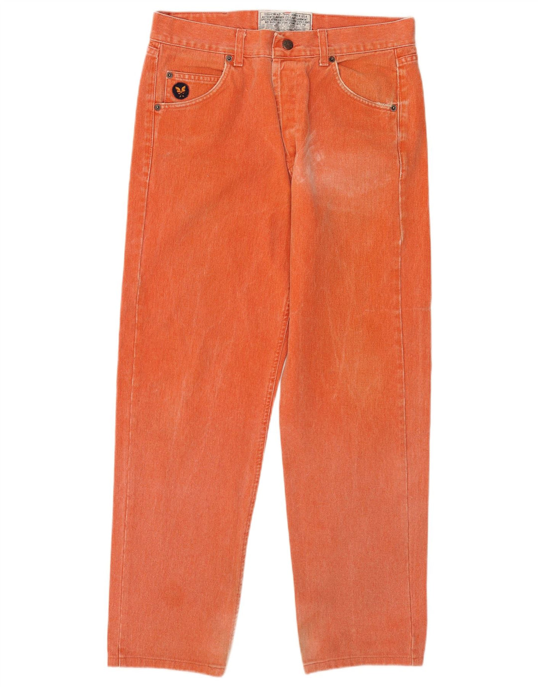 Jeans retos masculinos Avirex W33 L29 algodão laranja