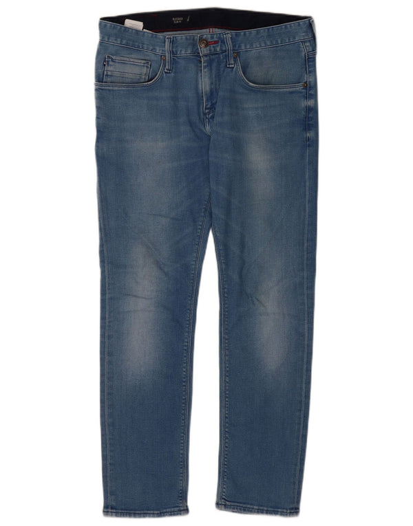 Tommy Hilfiger Masculino Bleecker Slim Jeans W32 L30 Azul Algodão