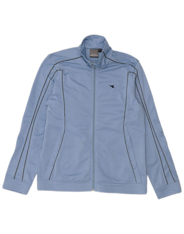 Diadora Womens Tracksuit Top Jacket UK 14 Grande Azul Poliéster