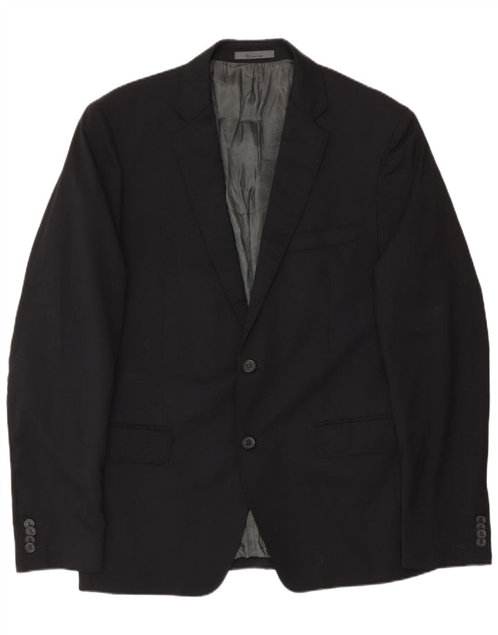 Jaqueta Blazer Masculina Calvin Klein com 2 Botões IT 52 XL Lã Virgem Preta