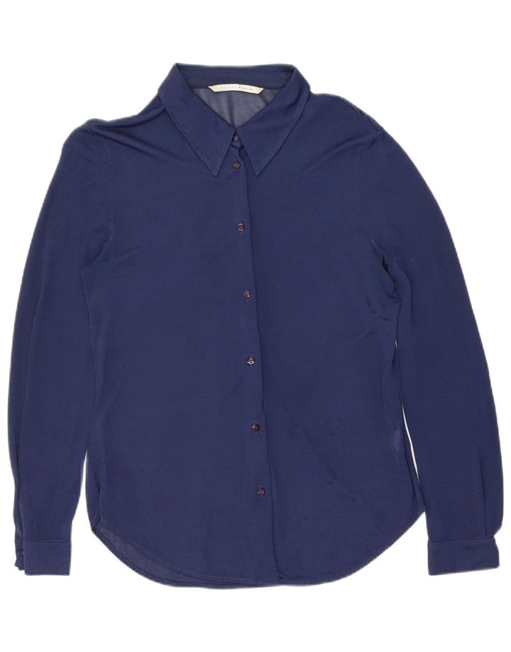 Blusa camisa feminina preta Penny UK 14 azul marinho médio