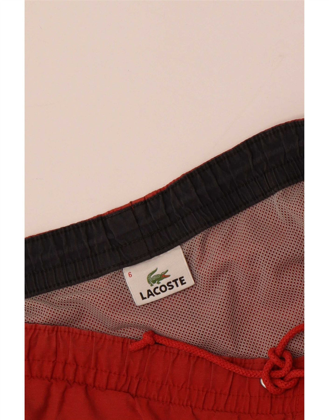 Calções de banho masculinos Lacoste tamanho 6 XL vermelho