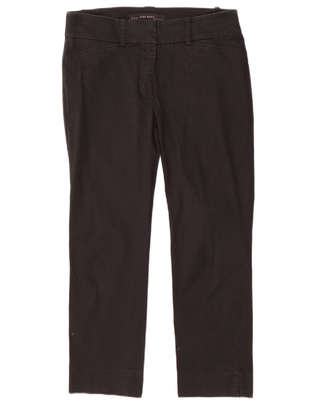 Calça feminina Zara cortada EU 38 pequena W28 L24 preta