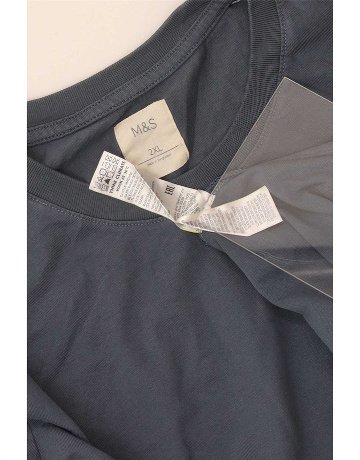 Top masculino Marks & Spencer manga comprida 2XL algodão azul
