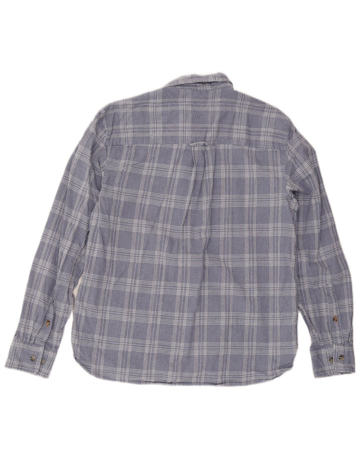 Camisa masculina Fat Face grande algodão xadrez azul