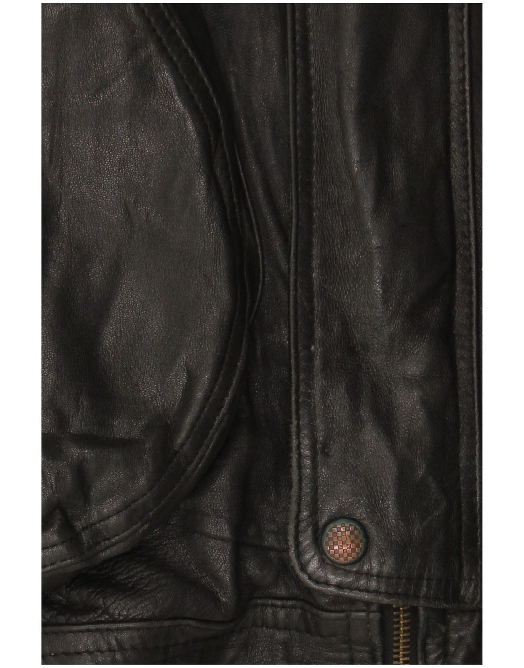 Jaqueta de couro masculina vintage UK 42 XL couro preto