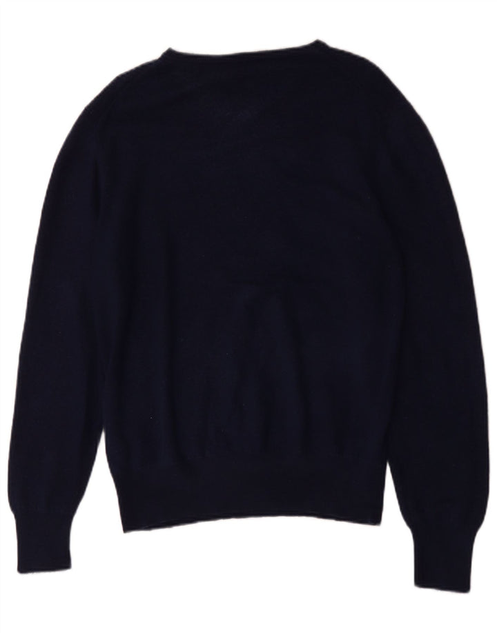 Suéter masculino Hugo Boss com decote em V XL lã azul marinho