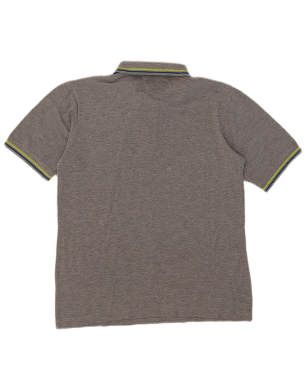 Camisa polo masculina Kappa grande algodão listrado cinza