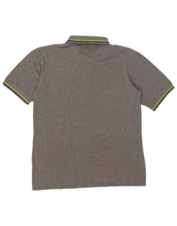 Camisa polo masculina Kappa grande algodão listrado cinza