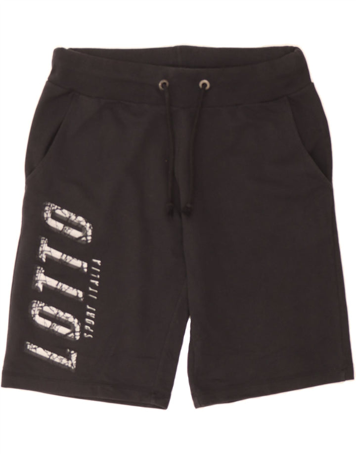 LOTTO Mens Graphic Sport Shorts Medium  Black Cotton Vintage Lotto and Second-Hand Lotto from Messina Hembry 