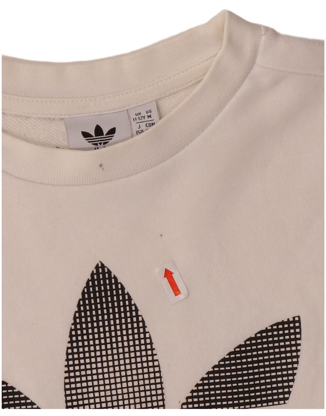 ADIDAS Boys Graphic Top manga comprida 11-12 anos algodão branco