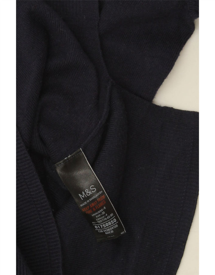 Suéter feminino Marks & Spencer com gola tartaruga Reino Unido 8 pequeno azul marinho