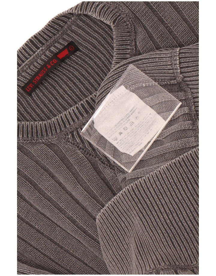 Suéter masculino Levi's com gola redonda, grande algodão cinza