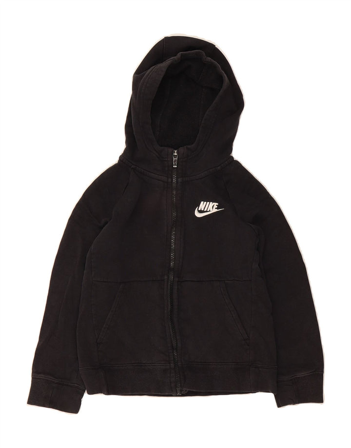 NIKE Boys Zip Hoodie Sweater 8-9 Years Small Black Cotton Vintage Nike and Second-Hand Nike from Messina Hembry 