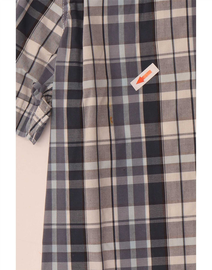 Camisa masculina Levi's manga curta slim fit médio azul xadrez algodão