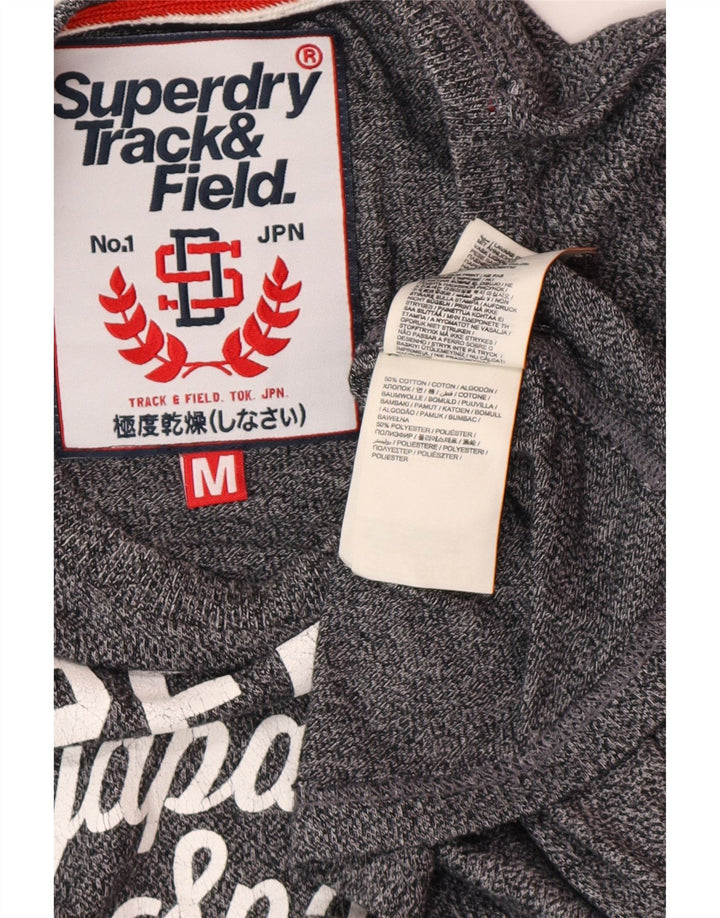 Camiseta masculina gráfica SUPERDRY Top algodão manchado cinza médio