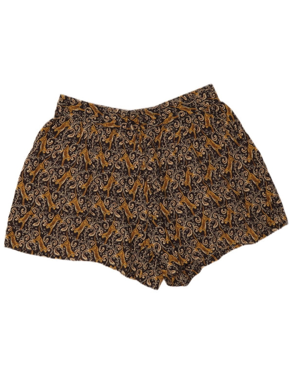 Shorts casuais gráficos femininos Fat Face Reino Unido 16 Grande W33 Marrom Paisley