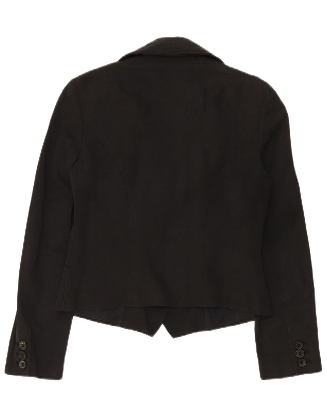 All Saints Jaqueta Blazer Feminina Crop 3 Botões Reino Unido 12 Algodão Preto Médio