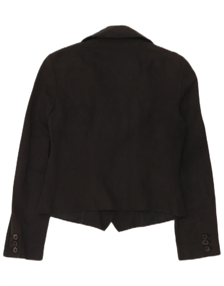 All Saints Jaqueta Blazer Feminina Crop 3 Botões Reino Unido 12 Algodão Preto Médio