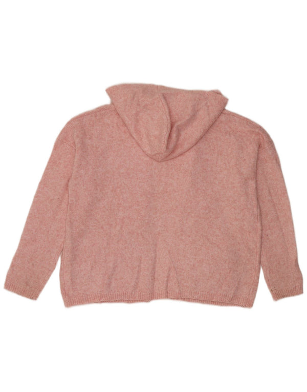 Suéter cardigã feminino com capuz grande Marks & Spencer Reino Unido 16 grande rosa