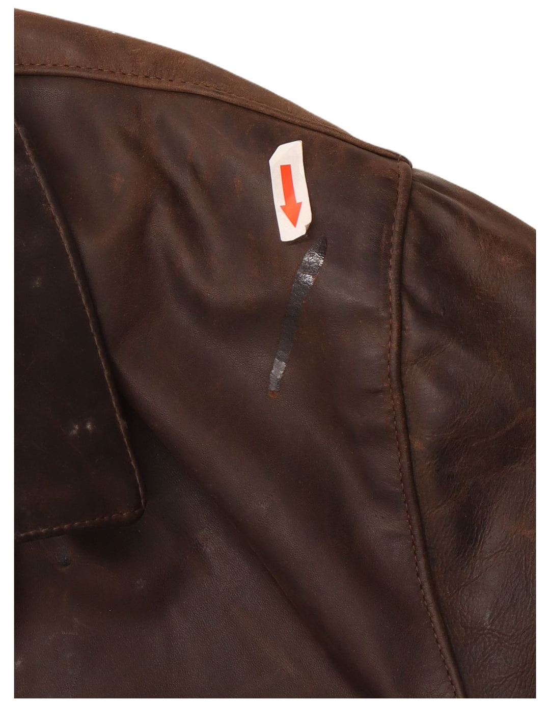 Jaqueta de couro masculina vintage UK 44 2XL marrom