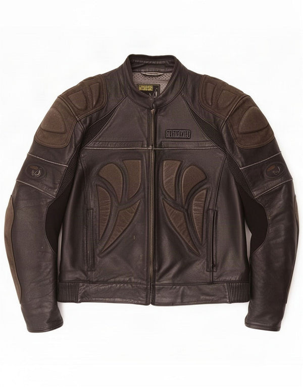Streetfighter Jaqueta masculina de couro Racer IT 48 4XL Preto