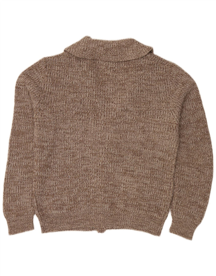 Suéter cardigã masculino Belmonte 2XL acrílico manchado marrom