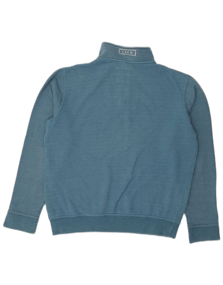 Crew Clothing Mens Zip Neck Moletom Jumper Médio Algodão Azul