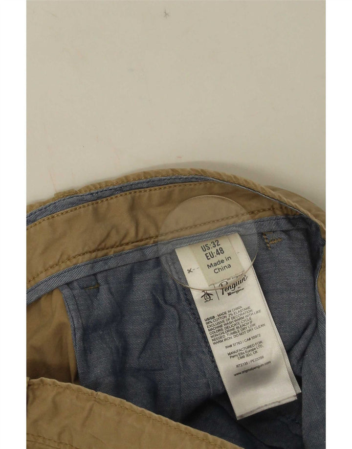 Penguin Mens Chino Shorts EU 48 Médio W32 Algodão Bege