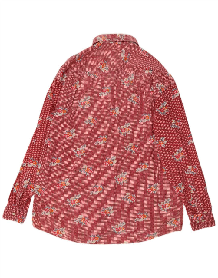 Camisa masculina Chesterfield XL algodão floral vermelho