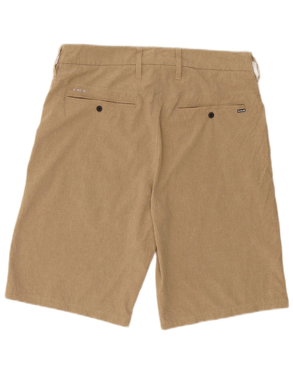 Hurley Mens Chino Shorts W30 Poliéster Bege Médio
