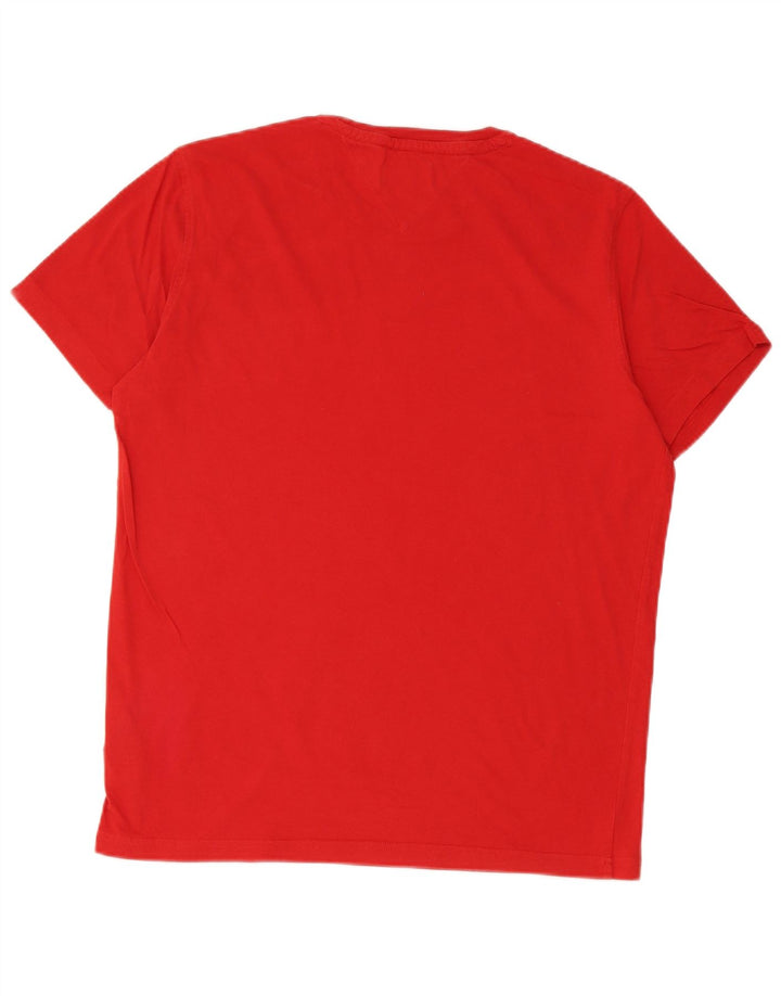 Tommy Hilfiger Camiseta masculina grande de algodão vermelho