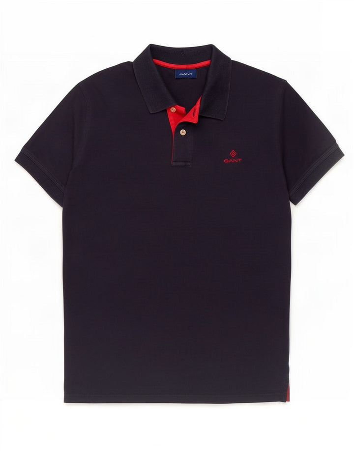 Camisa polo masculina Gant médio algodão azul marinho