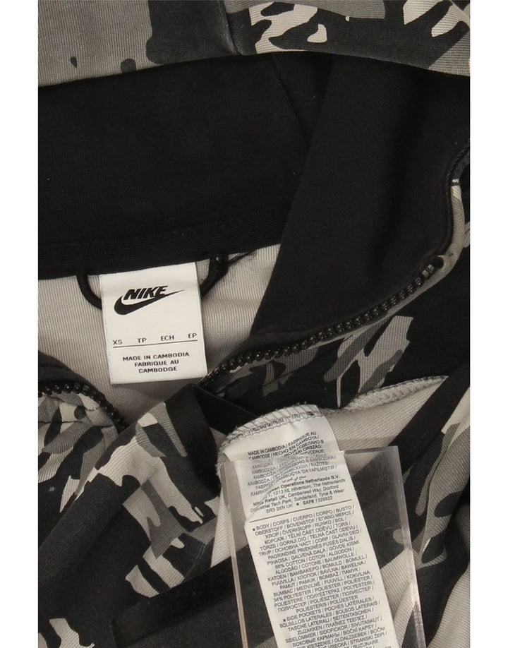 Suéter Nike masculino com capuz e zíper XS cinza camuflado algodão