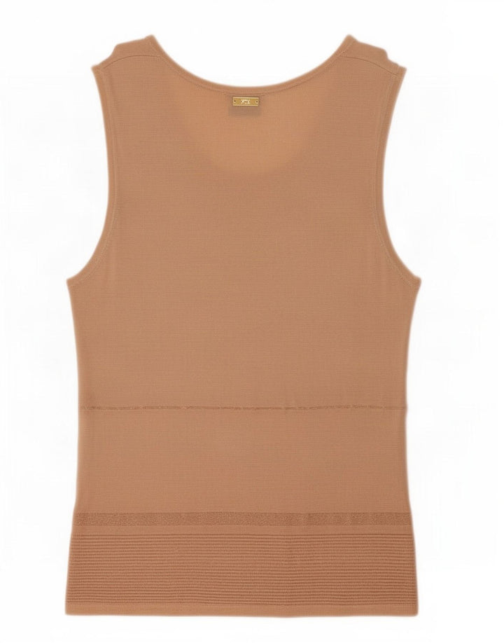 Colete feminino Perte by Krizia Top UK 14 Médio Bege