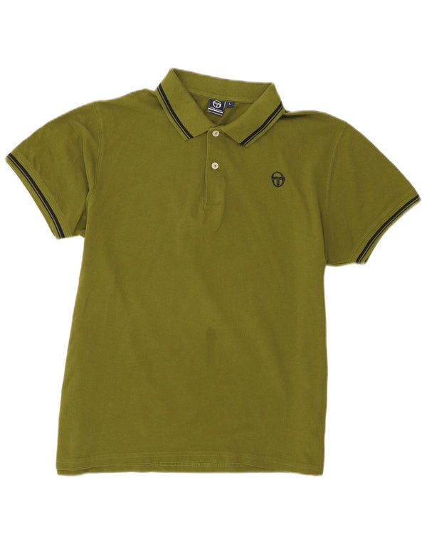 Camisa polo masculina Sergio Tacchini grande algodão cáqui