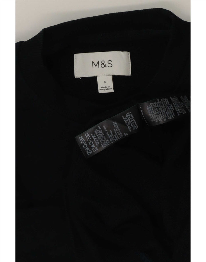 Suéter masculino Marks & Spencer pequeno azul marinho algodão