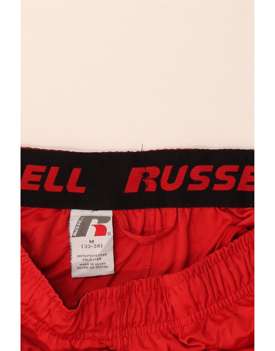 Shorts esportivos masculinos RUSSELL ATLÉTICOS de poliéster colorblock vermelho médio