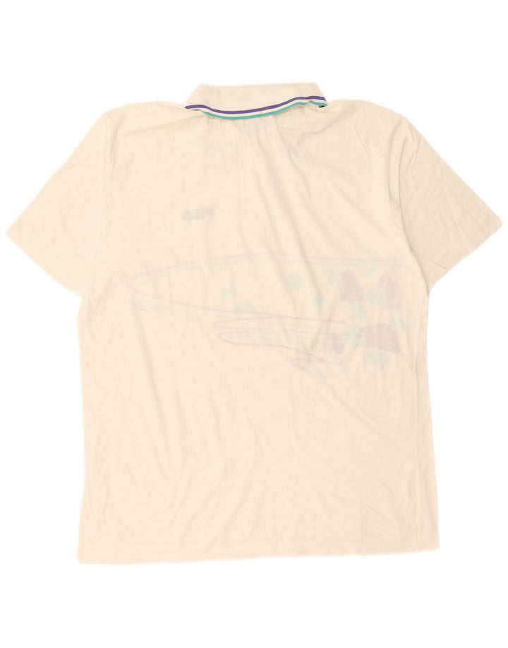 Camisa polo gráfica masculina Fila IT 54 XL branca