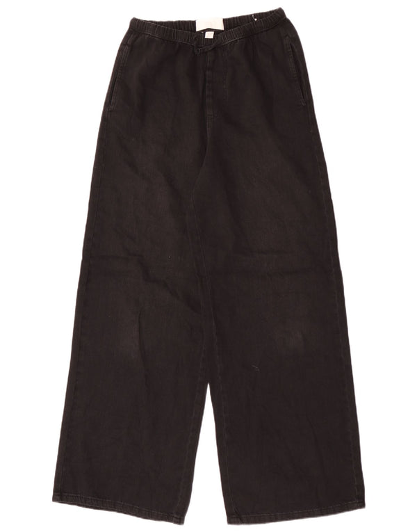 Zara Girls Jeans de perna larga 13-14 anos W28 L29 algodão preto