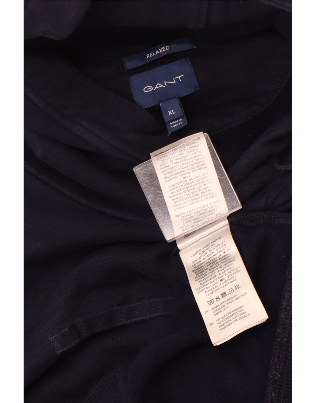 Suéter masculino GANT com capuz e ajuste relaxado XL azul marinho algodão