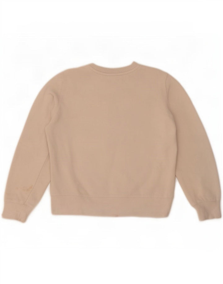 Zara moletom feminino oversized jumper UK 10 pequeno algodão bege