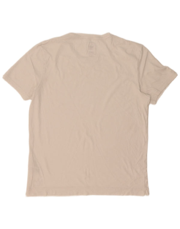 Adidas Mens Camiseta Top Médio Algodão Branco