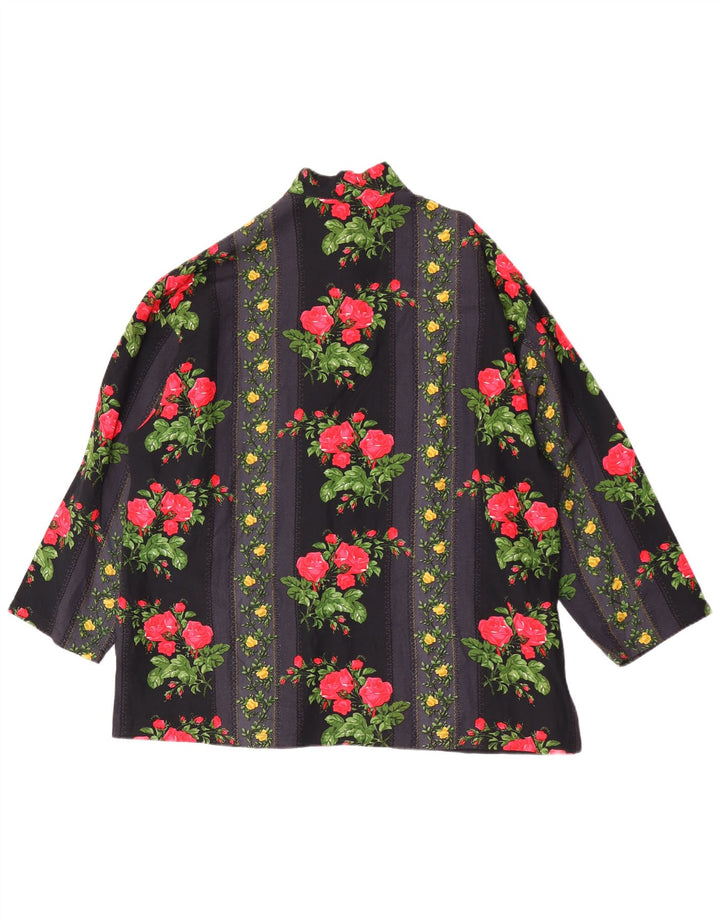 Blusa feminina Avenue manga 3/4 oversized IT 42 médio preto floral